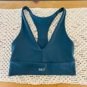SET active blue sports bra